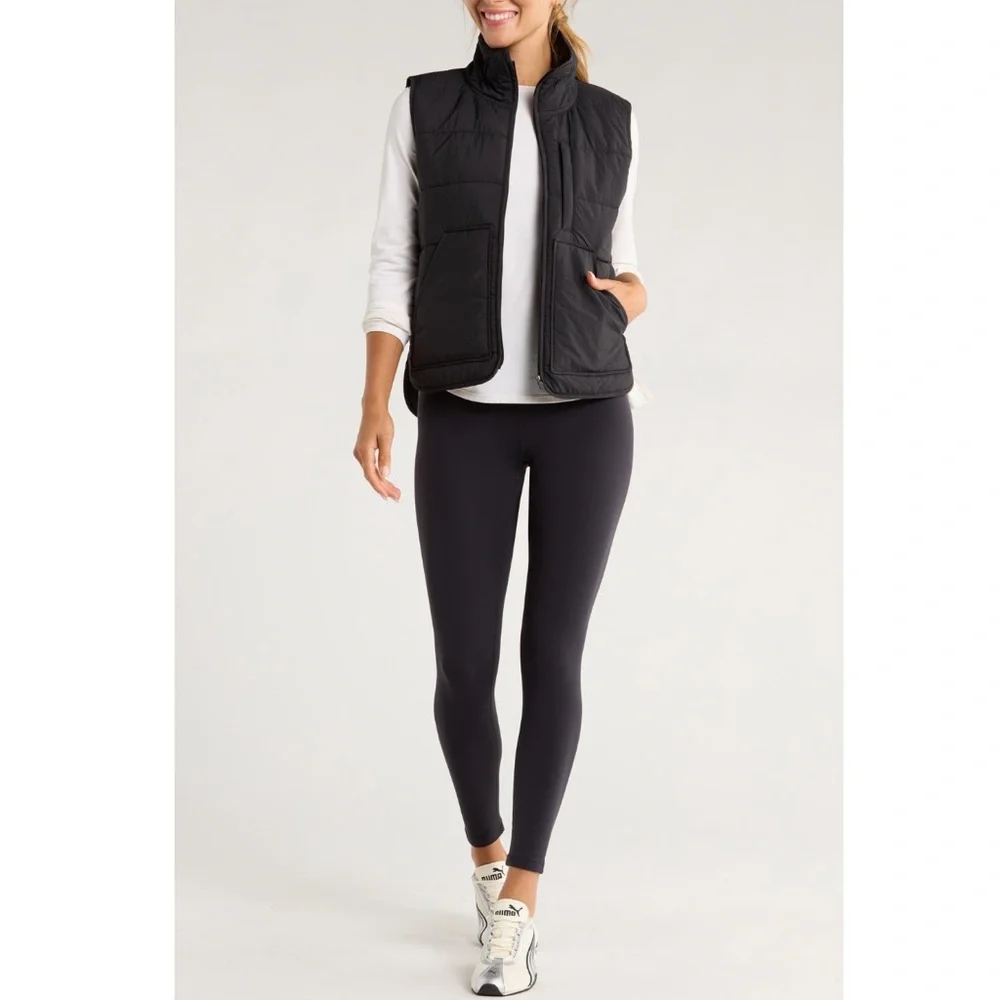 Zella Packable Black Quilted Vest New! - Picture 3 of 14